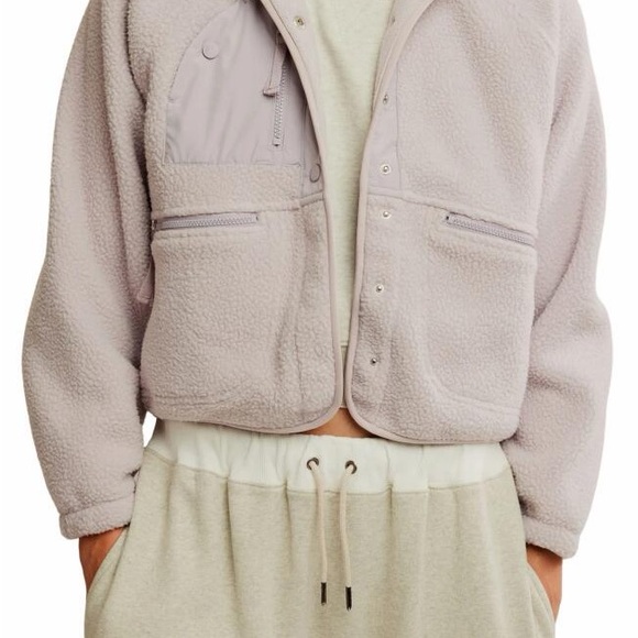 Free People Movement Hit the Slopes Fleece Jacket Pale Purple Size L - Picture 6 of 6